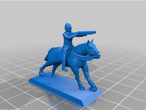 generic medieval mounted arquebusiers 20mm 25mm arquebus cavalry historical tabletop gaming wargaming 3d print model - Mito3D