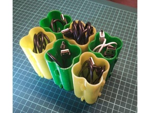 rompecabezas cajas USB cables caja organizar cable 3d print model - Mito3D