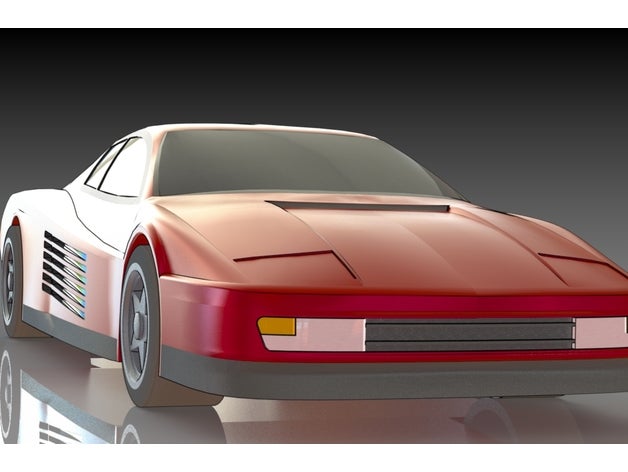 Ferrari testarossa automotivo automovil carro coche 3D print model - Mito3D