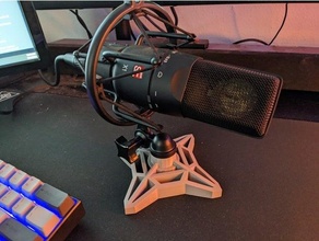 desktop mic stand holder microphone 3d print model - Mito3D