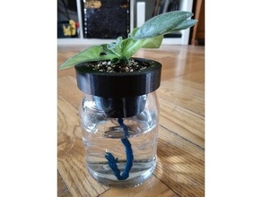 minijarpot - plant pot yoghurt jar mini african violet flowerpot flower saintpaulia 3d print model - Mito3D