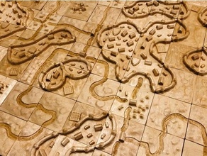 cnc carcassonne tiles boardgame boardgames board game meeple tile 3d print model - Mito3D