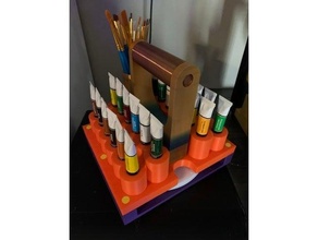 paint tube & brush caddy 3d print model - Mito3D