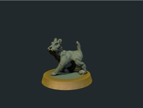 dog companion 28mm supports fdm dnd foxterrier pet rpg supportless terrier warhammer 3d print model - Mito3D