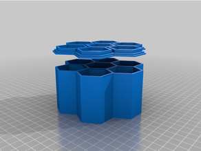 customized 7 hex container small parts games 3d print model - Mito3D