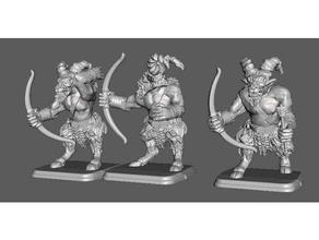 heroquest beast men archers 28mm advanced archer beastman beastmen miniature miniatures 3d print model - Mito3D