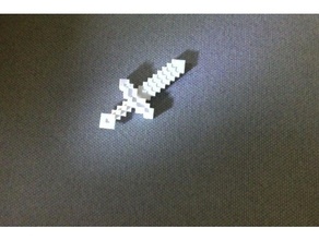 Minecraft Schwert einfach drucken Realität Ender 3 madewithtinkercad kleben Basteln Video Spiel Spiele 3d print model - Mito3D