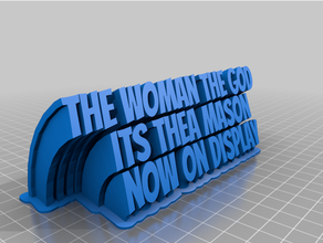 personnalisé balayage 2 line assiette texte femme 3d print model - Mito3D