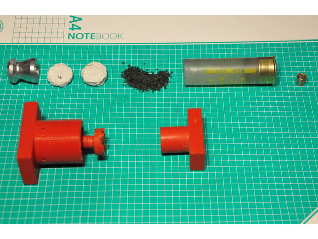 12ga wad making mini press cartridge reloading tools slug 3D print model - Mito3D