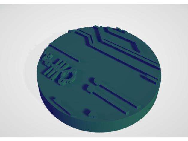 circuito borda bases martelo guerra 40k necron 32mm 40mm base 3D print model - Mito3D