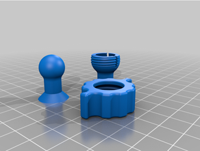 locking ball joint floor support ribs 3d print model - Mito3D