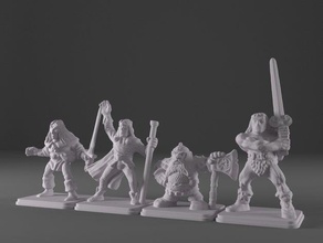 heroquest - reshaped heroes barbar dwarf elf wizard 28mm 32mm dnd dungeons dragons fantasy heroic scale quest miniature oldhammer tabletop warhammer 3d print model - Mito3D
