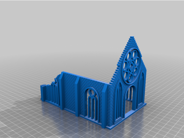 broken gothic church 3D print model - Mito3D