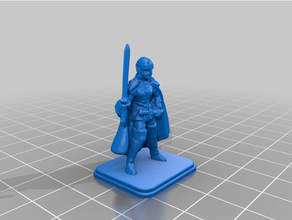 heroquest hembra duende casco ancho espada 3d print model - Mito3D