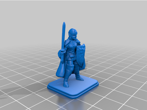 heroquest hembra duende casco proteger ancho espada 3d print model - Mito3D
