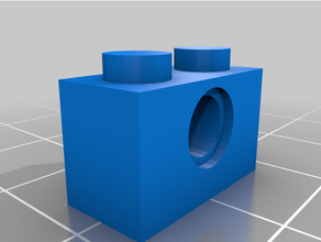 lego brique 2x1 + technique trou personnalisé 3d print model - Mito3D
