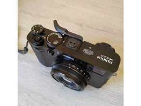 fuji x100v agarre pulgar cámara destello Fujifilm zapata x100 3d print model - Mito3D