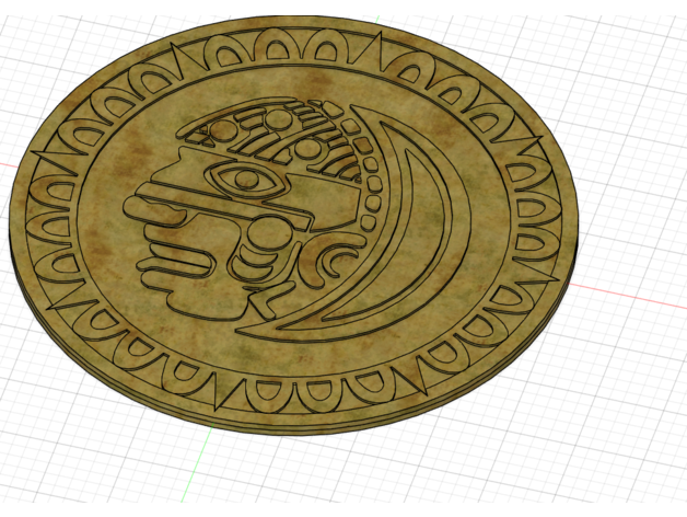 inka moneda antiguo frio dorado reliquia 3D print model - Mito3D