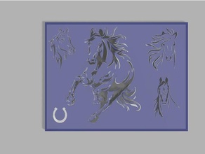 horses stencil airbrush horse horseshoe paint painting 3d print model - Mito3D