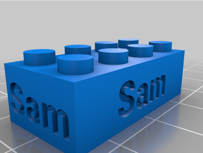 sam Lego tijolo personalizado 3d print model - Mito3D