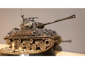 öfke Sherman tank 1 30 ölçek film destek model savaş 2 ww2 İkinci Dünya Savaşı 3d print model - Mito3D