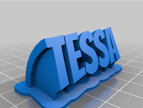 tessa nametag customized 3d print model - Mito3D