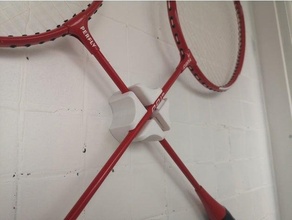 badminton raquete suporte 3d print model - Mito3D
