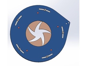 shutter mechanism circle 5 blades bars camera iris mechanical 3d print model - Mito3D