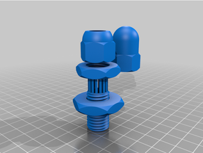 parameterized cable gland 3d print model - Mito3D