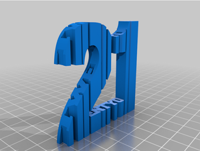 21 text flip twentyone 3d print model - Mito3D