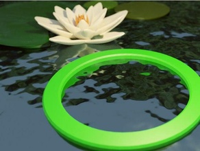 floating fish feeder aquarium pond fountain food ring water 3d print model - Mito3D