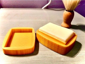 shaving soap box blaireau boite savon rasage bowl brush stand soapdish dish holder tray travel 3d print model - Mito3D