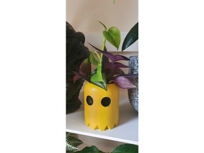 Pac Man fantôme plante pot drainage trou fleur planteur jardinières plantes 3d print model - Mito3D