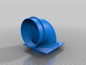 120mm fan 100mm tubo gomito 3d print model - Mito3D
