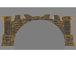 stone arch architecture brick dnd dungeon grave tabletop terrain tomb wall wargame 3d print model - Mito3D