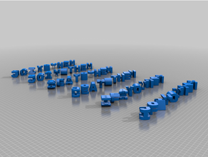 batida Junte personalizado triplo carta blocos ambigrama 3d print model - Mito3D