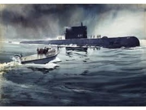 uss nautilus simple waterline model naval wargames submarine wargaming 3d print model - Mito3D