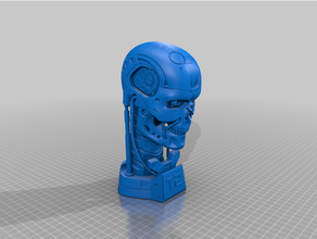 terminador busto película preciso cyborg cabeza robot cráneo t800 2 3d print model - Mito3D