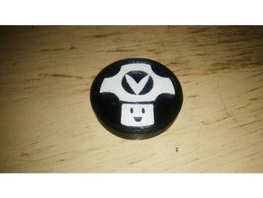 vinesauce token keychain badge coin medal vineshrooom vinny 3d print model - Mito3D