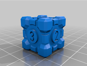 companion cube d6 dice 3d print model - Mito3D