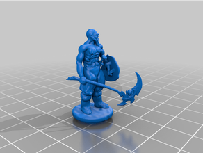 wulf bloodaxe barbarian dungeons dragons fantasy figure game miniature tabletop warrior 3d print model - Mito3D