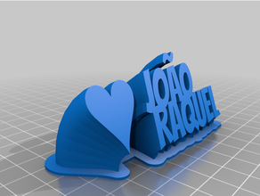 jo raquel cora coração personalizado 3d print model - Mito3D