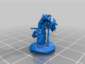 highland wolf wizard version 2 dungeons dragons fantasy figure frostgrave game highlander miniature tabletop 3d print model - Mito3D