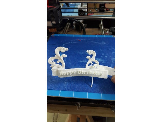 compleanno banner supporti 3D print model - Mito3D