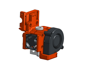 e3d v6 bowden extruder mount bltouch version blower duct fan cover carriage hotend jhead head rj4jp rj4jp-01-08 igus x-carriage 3d print model - Mito3D