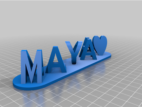 maya corazón aloha personalizado 3d print model - Mito3D