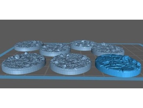 remixare 25mm basi erba rocce creature 7 base pacco dnd miniatura scenario roccia 3d print model - Mito3D