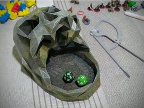 low-poly skull dice tower 3d print model - Mito3D