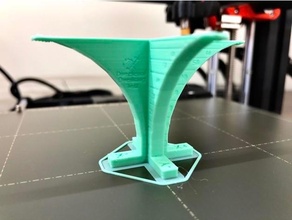 4-way overhang test 3d print model - Mito3D