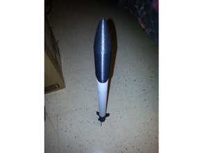 rocket alcan foil tube body fins foiltube nosecone nose cone wrap 3d print model - Mito3D
